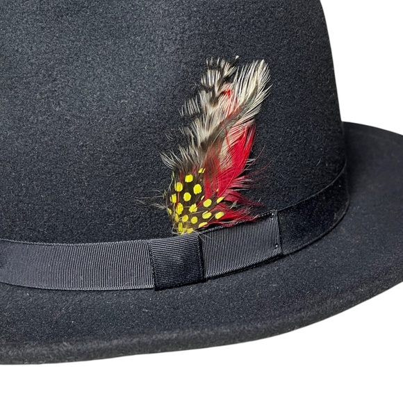 THE FLAMEKEEPERS HAT CLUB Torch MB Black Fedora Wool Felt HARLEM NEW YORK Size M - Picture 2 of 11
